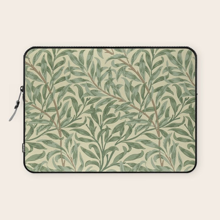 William Morris Willow Bough Green Cream Vintage Pattern Laptop Sleeve Gallery Image 1