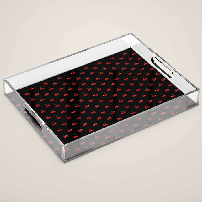 Y2K Cherries - Black Pattern Miniature Acrylic Tray Gallery Image 1