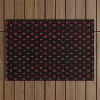 Y2K Cherries - Black Pattern Miniature Outdoor Rug Gallery Image 1