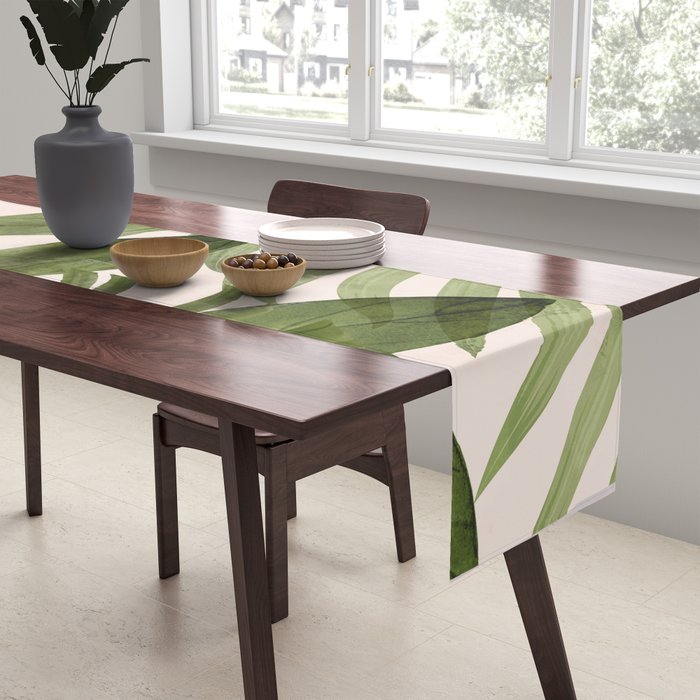 Abstract Art Tropical Leaves 100 Table Runner Gallery Image 2