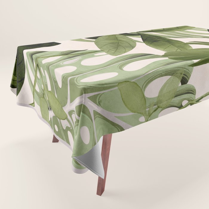 Abstract Art Tropical Leaves 100 Tablecloth Gallery Image 1