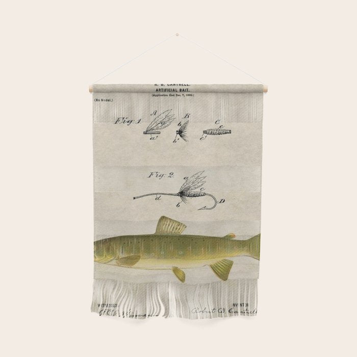 Vintage Brown Trout Fly Fishing Lure Patent Game Fish Identification Chart Wall Hanging Gallery Image 1