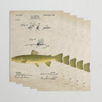 Vintage Brown Trout Fly Fishing Lure Patent Game Fish Identification Chart Wrapping Paper Gallery Image 3
