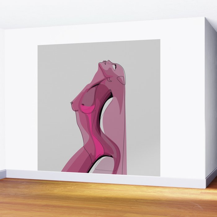 Pink Nudity Wall Mural Gallery Image 2