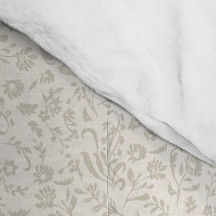 Beige Ditsy Toile Floral Comforter Gallery Image 4