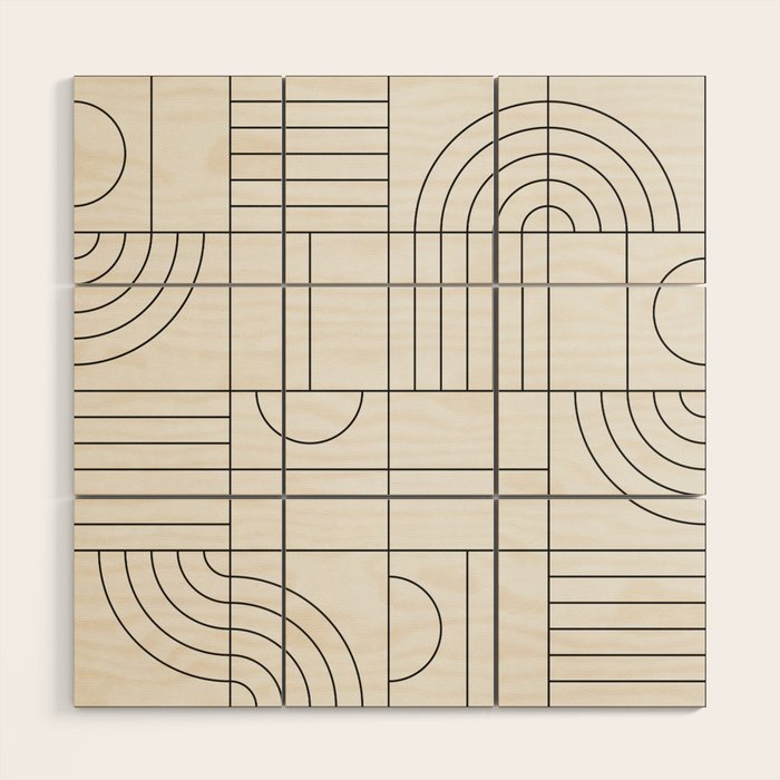 My Favorite Geometric Patterns No.19 - White Wood Wall Art