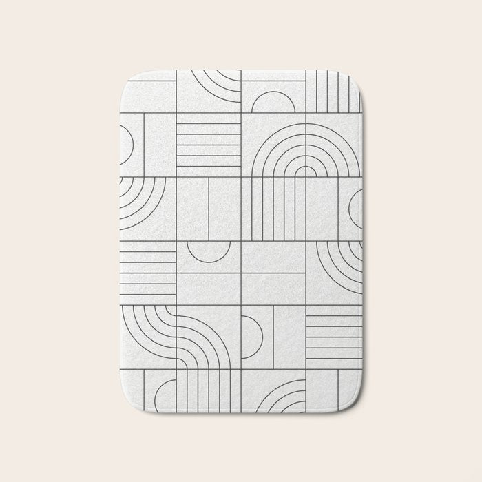 My Favorite Geometric Patterns No.19 - White Bath Mat Gallery Image 1