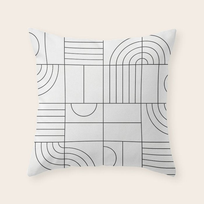 My Favorite Geometric Patterns No.19 - White Throw Pillow Gallery Image 1