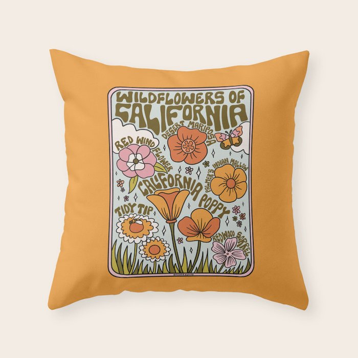 California Wildflowers Throw Pillow Gallery Image 6