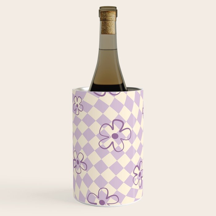 Purple Checker Flower Swirl Warp Wine Chiller Gallery Image 1