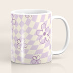Purple Checker Flower Swirl Warp Coffee Mug Gallery Image 1