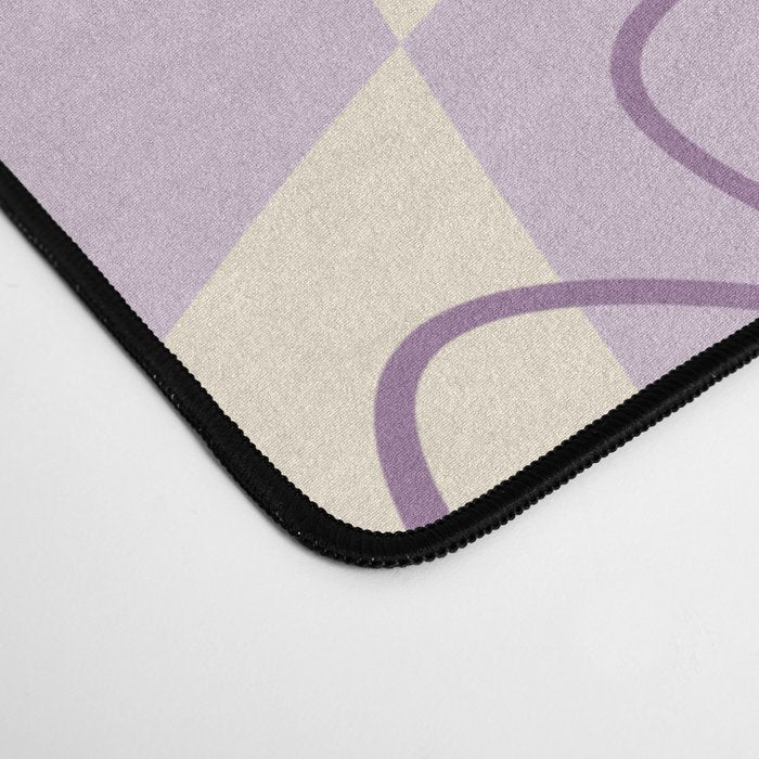 Purple Checker Flower Swirl Warp Desk Mat Gallery Image 4