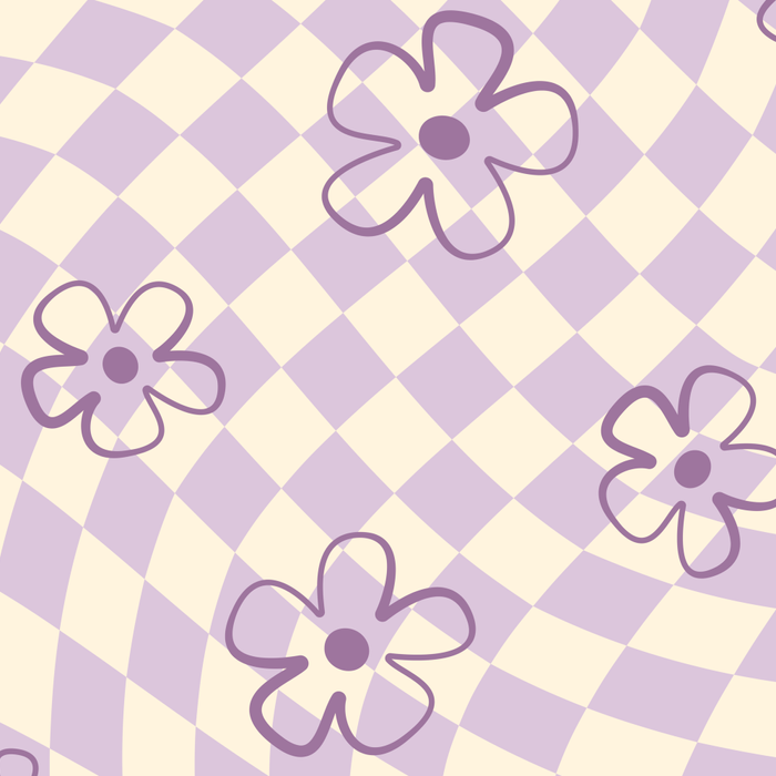 Purple Checker Flower Swirl Warp Coffee Mug Gallery Image 2