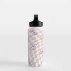 Purple Checker Flower Swirl Warp Water Bottle Gallery Image 3