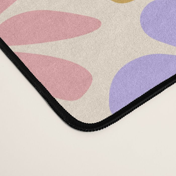 Retro Daisies - Rainbow Pastel Colors Desk Mat Gallery Image 4