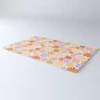 Retro Daisies - Rainbow Pastel Colors Rug Gallery Image 3