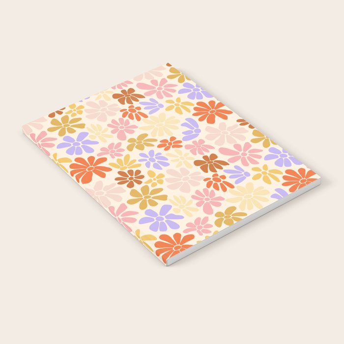 Retro Daisies - Rainbow Pastel Colors Notebook Gallery Image 1