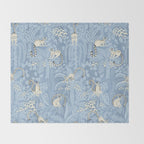 Jungle adventure sky blue Throw Blanket Gallery Image 2