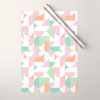 Mid-Mod geometric dots and shapes pattern - Pastel Candy Wrapping Paper Gallery Image 1