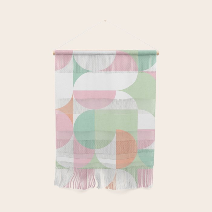 Mid-Mod geometric dots and shapes pattern - Pastel Candy Wall Hanging Gallery Image 1