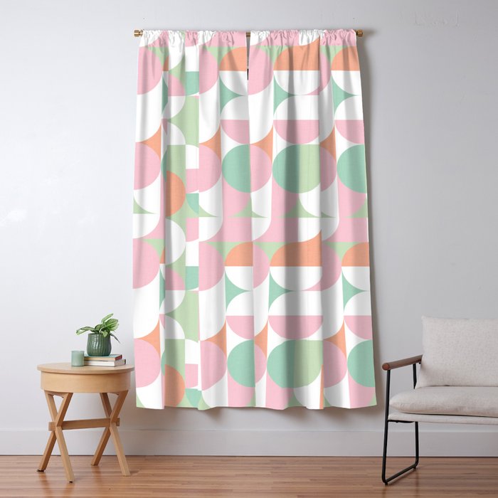Mid-Mod geometric dots and shapes pattern - Pastel Candy Window Curtain Gallery Image 5