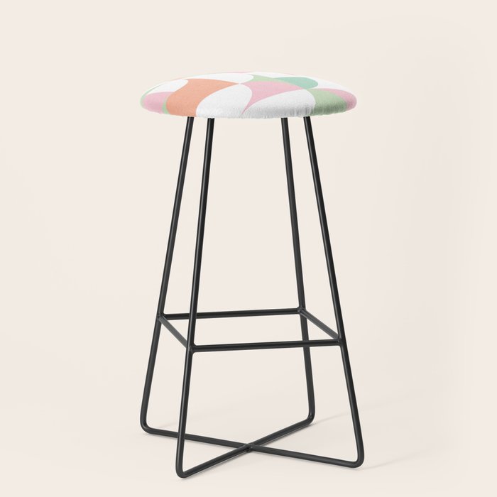 Mid-Mod geometric dots and shapes pattern - Pastel Candy Stool Gallery Image 1