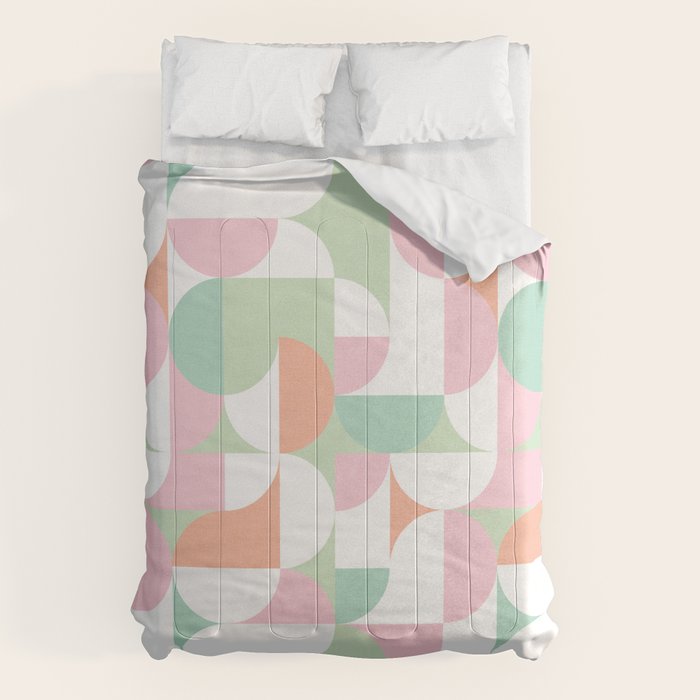 Mid-Mod geometric dots and shapes pattern - Pastel Candy Comforter Gallery Image 6