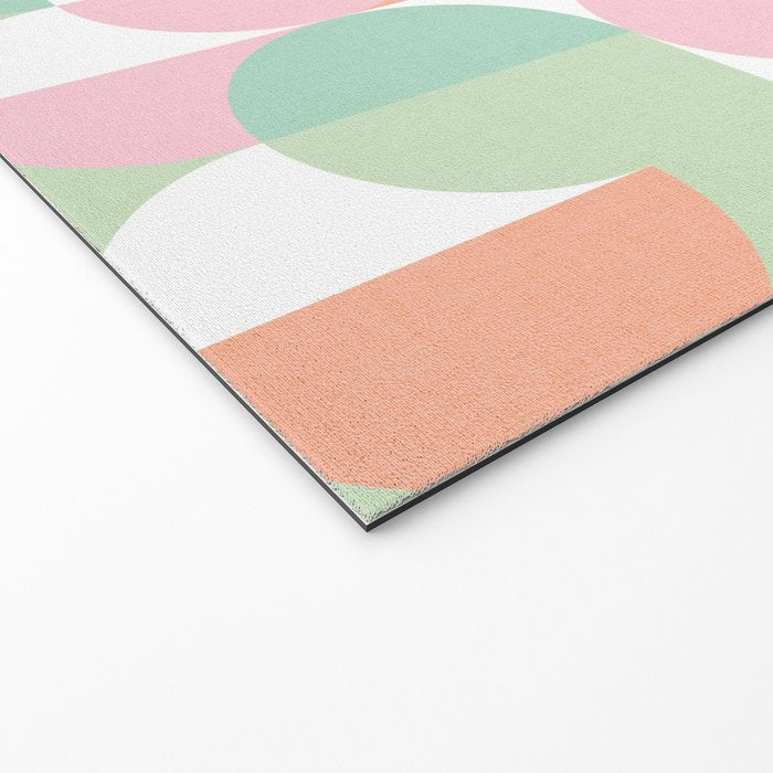 Mid-Mod geometric dots and shapes pattern - Pastel Candy Welcome Mat Gallery Image 2