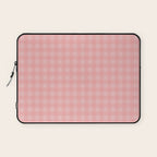 Gingham Check Pattern in Pretty Pastel Soft Pink Laptop Sleeve Gallery Image 1