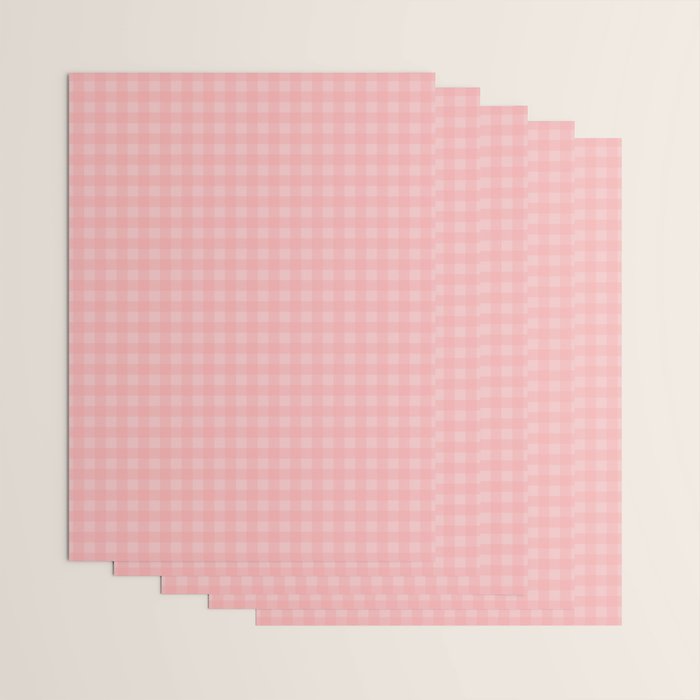 Gingham Check Pattern in Pretty Pastel Soft Pink Wrapping Paper Gallery Image 3