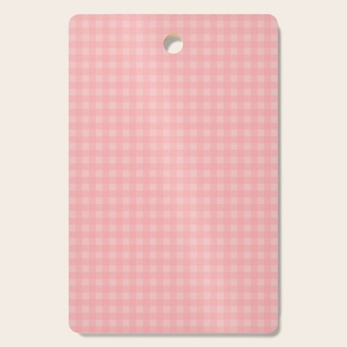 Gingham Check Pattern in Pretty Pastel Soft Pink Cutting Board Gallery Image 1