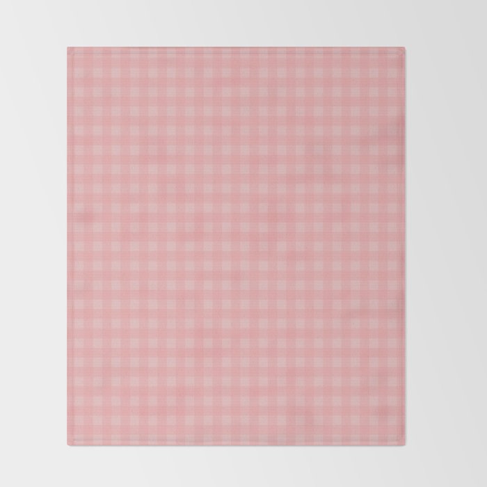Gingham Check Pattern in Pretty Pastel Soft Pink Throw Blanket Gallery Image 2