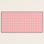 Gingham Check Pattern in Pretty Pastel Soft Pink Desk Mat Gallery Image 3