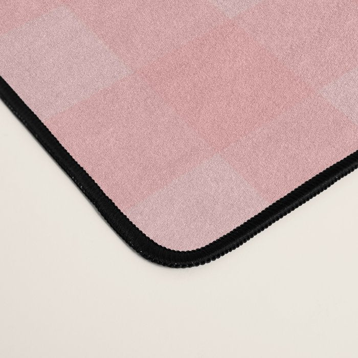 Gingham Check Pattern in Pretty Pastel Soft Pink Desk Mat Gallery Image 4