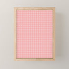 Gingham Check Pattern in Pretty Pastel Soft Pink Mini Art Print Gallery Image 1