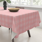 Gingham Check Pattern in Pretty Pastel Soft Pink Tablecloth Gallery Image 3