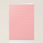 Gingham Check Pattern in Pretty Pastel Soft Pink Stationery Card Gallery Image 2