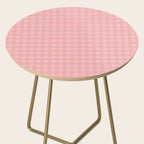 Gingham Check Pattern in Pretty Pastel Soft Pink Side Table Gallery Image 2