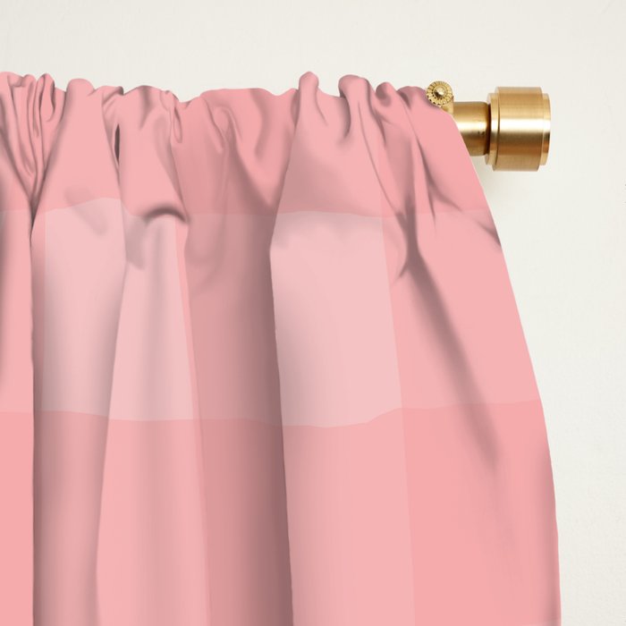 Gingham Check Pattern in Pretty Pastel Soft Pink Window Curtain Gallery Image 2