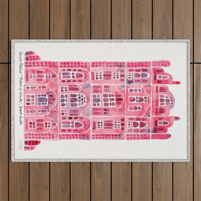 Hawa Mahal - Pink Palace of Jaipur, India Outdoor Rug Gallery Image 1
