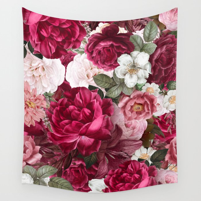 Antique Floral Colorful Pattern Wall Tapestry Gallery Image 4
