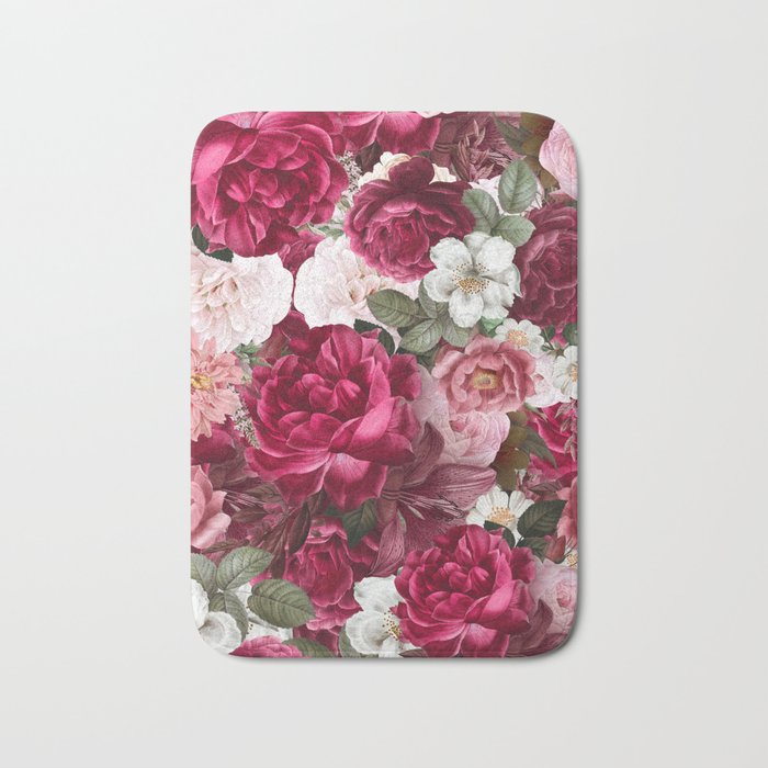 Antique Floral Colorful Pattern Bath Mat Gallery Image 1