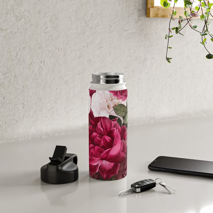 Antique Floral Colorful Pattern Water Bottle Gallery Image 4