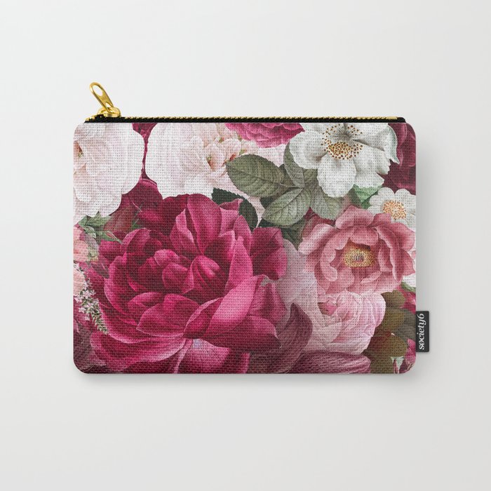 Antique Floral Colorful Pattern Carry All Pouch Gallery Image 1