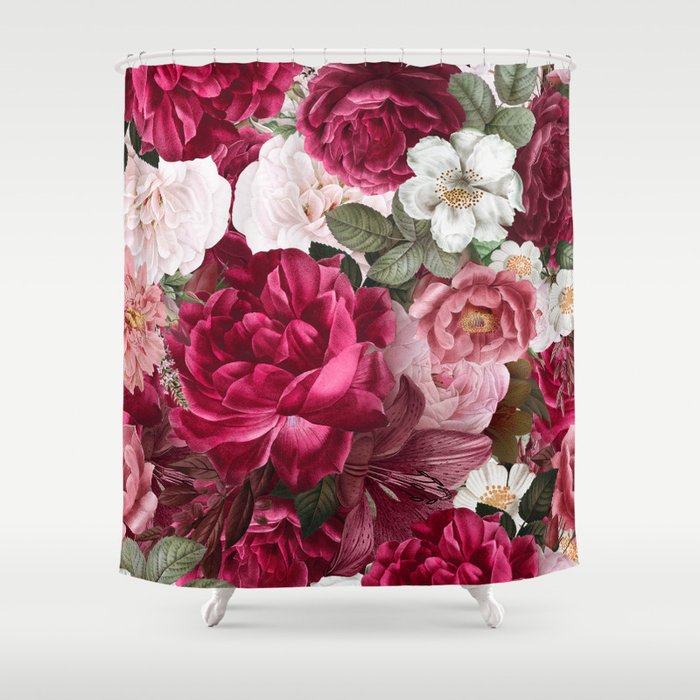 Antique Floral Colorful Pattern Shower Curtain Gallery Image 1