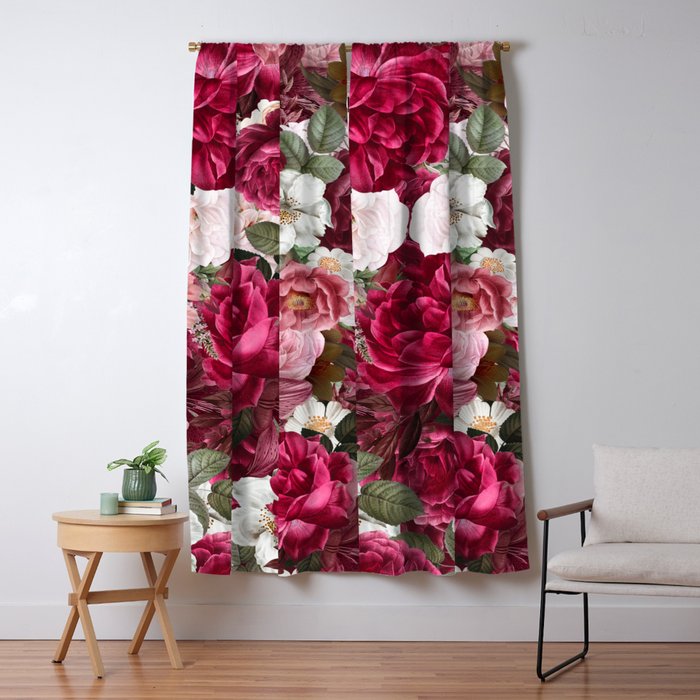 Antique Floral Colorful Pattern Window Curtain Gallery Image 5