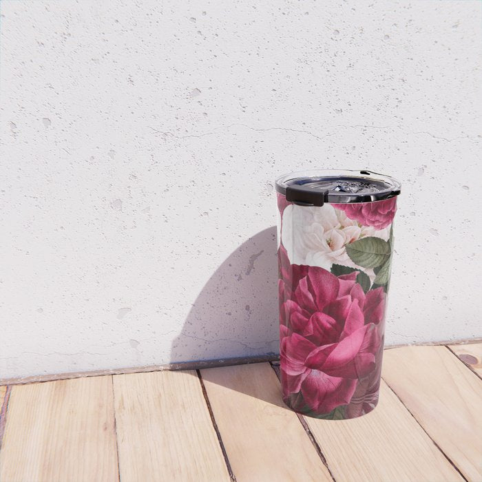 Antique Floral Colorful Pattern Travel Mug Gallery Image 4