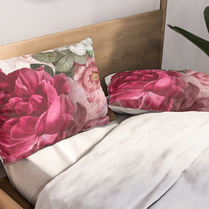 Antique Floral Colorful Pattern Pillow Sham Gallery Image 2