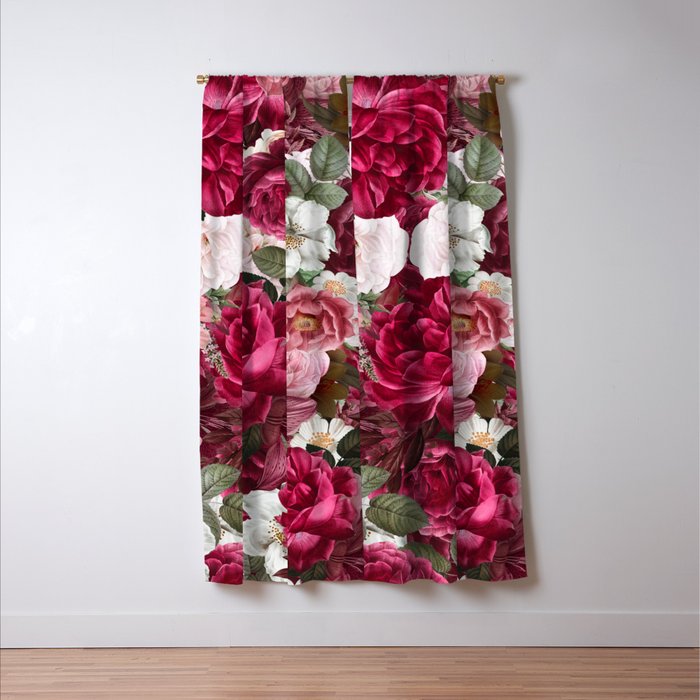 Antique Floral Colorful Pattern Window Curtain Gallery Image 3