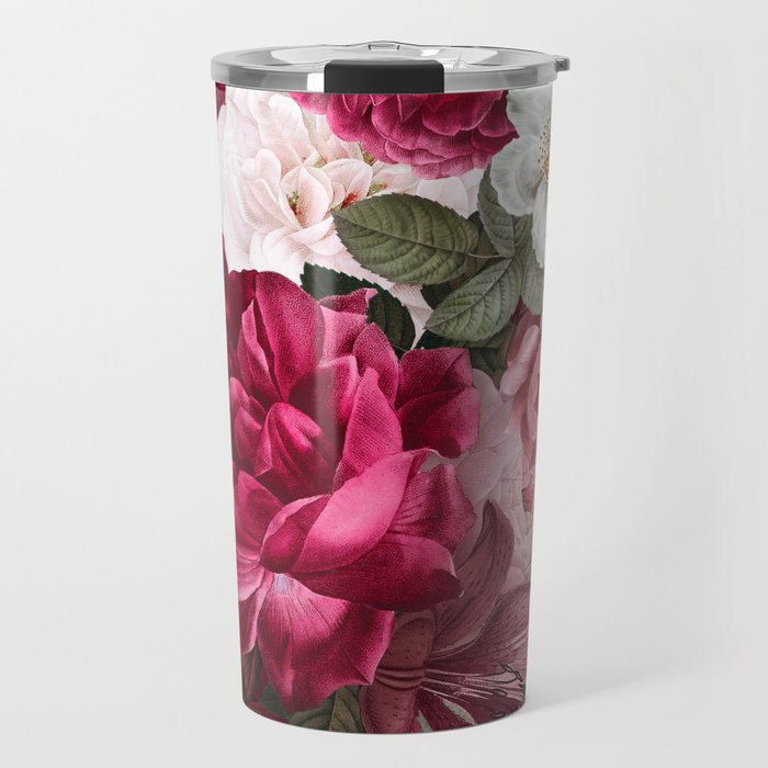 Antique Floral Colorful Pattern Travel Mug Gallery Image 1